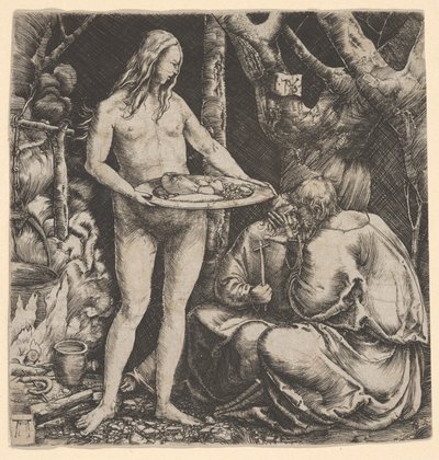 Pokusa dwóch pustelników autorstwa Albrecht Altdorfer