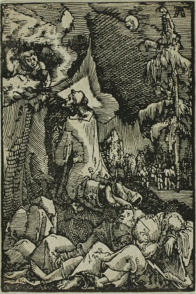 Agonia w ogrodzie, z Upadku i odkupienia człowieka autorstwa Albrecht Altdorfer