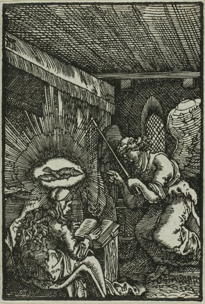 Zwiastowanie, z Upadku i odkupienia człowieka autorstwa Albrecht Altdorfer