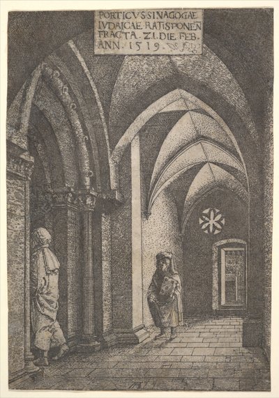 Sala wejściowa synagogi w Ratyzbonie, 1519. autorstwa Albrecht Altdorfer