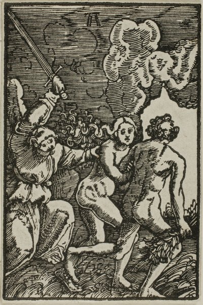 Wypędzenie z raju, z Upadku i odkupienia człowieka autorstwa Albrecht Altdorfer