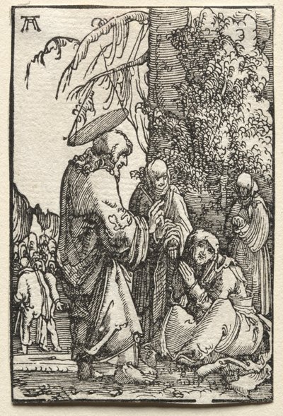 Upadek i odkupienie człowieka: Chrystus żegnający się z matką przed męką, c. 1515. autorstwa Albrecht Altdorfer