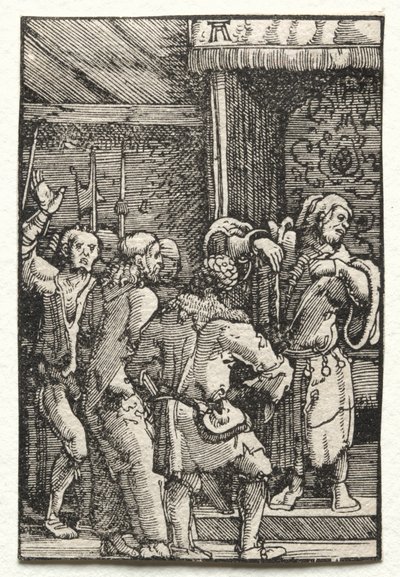 Upadek i odkupienie człowieka: Chrystus przed Kajfaszem, c. 1515. autorstwa Albrecht Altdorfer