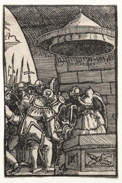 Upadek i odkupienie człowieka: Piłat umywa ręce autorstwa Albrecht Altdorfer