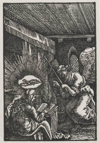 Upadek i odkupienie człowieka: Zwiastowanie, c. 1513. autorstwa Albrecht Altdorfer