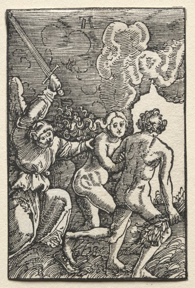 Upadek i odkupienie człowieka: Wypędzenie z Edenu, c. 1515. autorstwa Albrecht Altdorfer