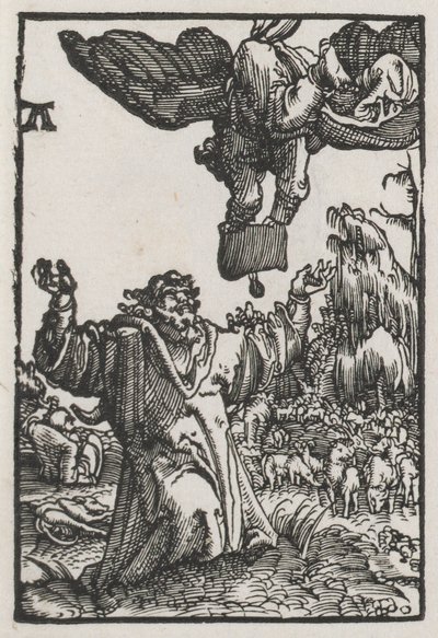 Upadek i odkupienie człowieka: Przesłanie anioła do Joachima autorstwa Albrecht Altdorfer