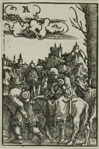 Ucieczka do Egiptu, z Upadku i odkupienia człowieka autorstwa Albrecht Altdorfer