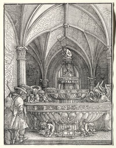 Święta Rodzina w drodze do Egiptu przy fontannie autorstwa Albrecht Altdorfer