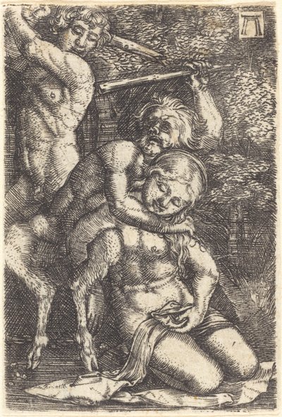Dwóch satyrów walczących o nimfę autorstwa Albrecht Altdorfer