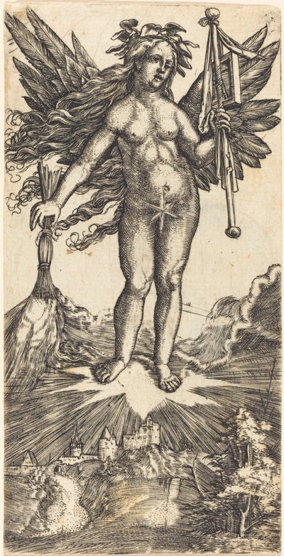 Skrzydlata kobieta na gwieździe autorstwa Albrecht Altdorfer