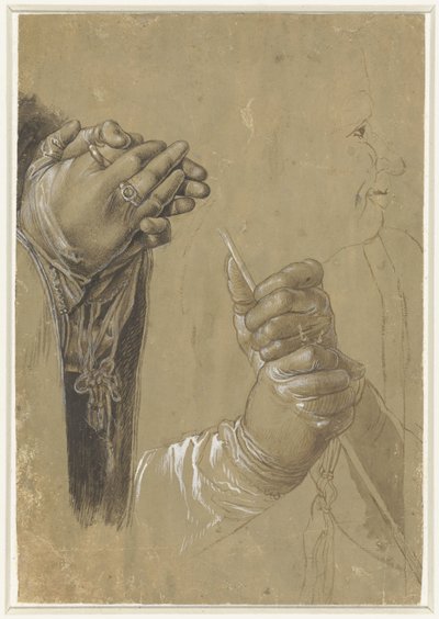 Ręce i profilowana głowa autorstwa Albrecht Dürer (possibly)