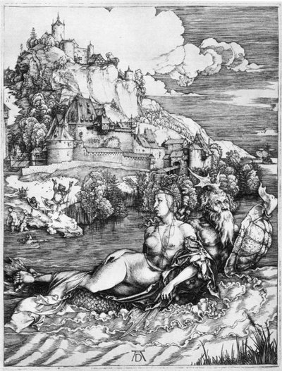 Morski potwór unoszący księżniczkę, 1500, 1936 autorstwa Albrecht Dürer