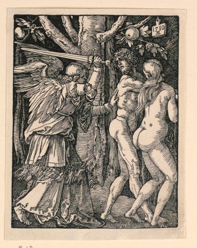 Adam i Ewa wygnani z raju, z serialu Mała pasja autorstwa Albrecht Dürer
