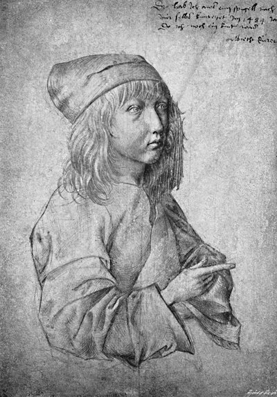 Albrecht Durer w wieku trzynastu lat. Z własnego rysunku, 1484, 1906. autorstwa Albrecht Dürer