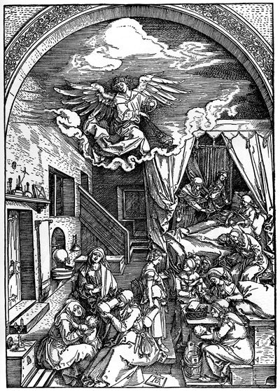 Narodziny Dziewicy, 1502-1505, 1936 autorstwa Albrecht Dürer