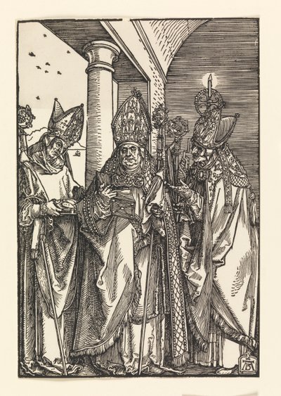 Biskupi Mikołaj, Ulryk, Erasmus autorstwa Albrecht Dürer