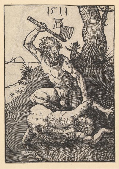 Kain zabija Abla, 1511. autorstwa Albrecht Dürer