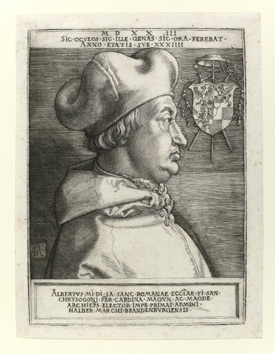 Kardynał Albert Brandenburgii, 1523 autorstwa Albrecht Dürer