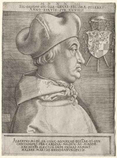 Kardynał Albrecht Brandenburgii – Wielka płyta autorstwa Albrecht Dürer