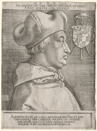 Kardynał Albrecht Brandenburgii - Wielka płyta, 1523. autorstwa Albrecht Dürer