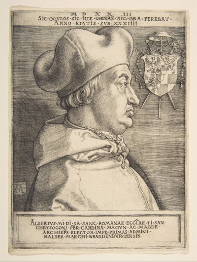 Kardynał Albrecht Brandenburgii. autorstwa Albrecht Dürer