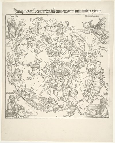 Niebiańska mapa północnego nieba autorstwa Albrecht Dürer