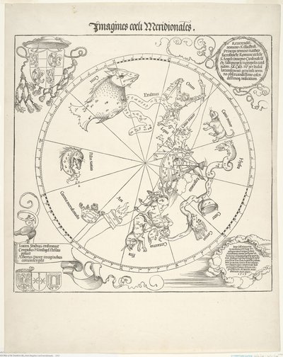 Niebiańska mapa południowego nieba (Imagines coeli meridionalis) autorstwa Albrecht Dürer