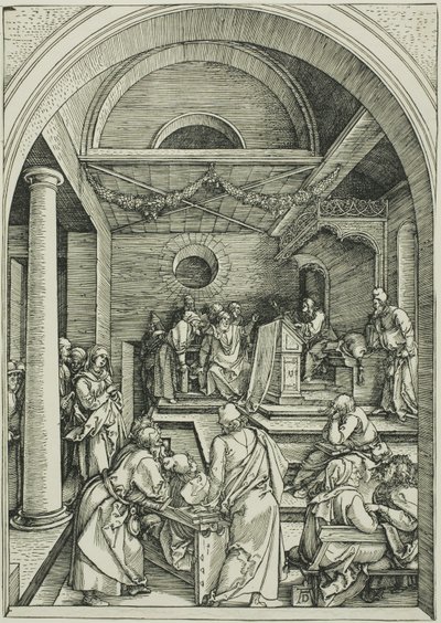 Chrystus wśród lekarzy, z Życia Dziewicy autorstwa Albrecht Dürer