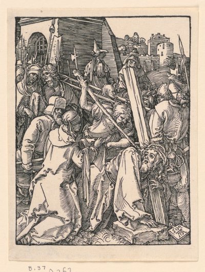 Chrystus niosący krzyż, z serii Mała pasja autorstwa Albrecht Dürer