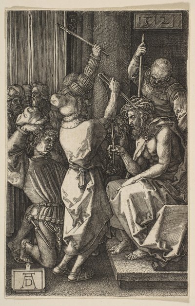 Chrystus ukoronowany cierniem, z wyrytej męki, 1512. autorstwa Albrecht Dürer