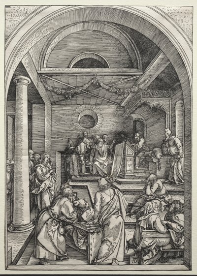 Chrystus spiera się z lekarzami autorstwa Albrecht Dürer