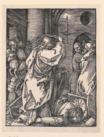 Chrystus wyprowadza kupców (lub kantorów) ze świątyni, z serii The Little Passion autorstwa Albrecht Dürer