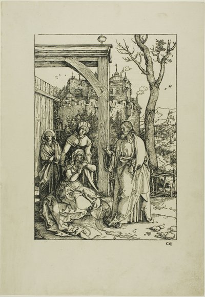 Chrystus żegnający się z Matką, z Życia Dziewicy autorstwa Albrecht Dürer