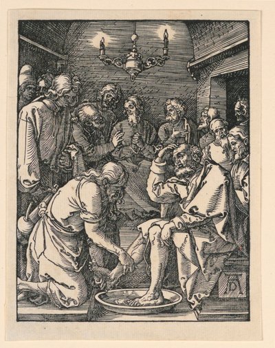 Chrystus myjący stopy, z serialu Mała pasja autorstwa Albrecht Dürer