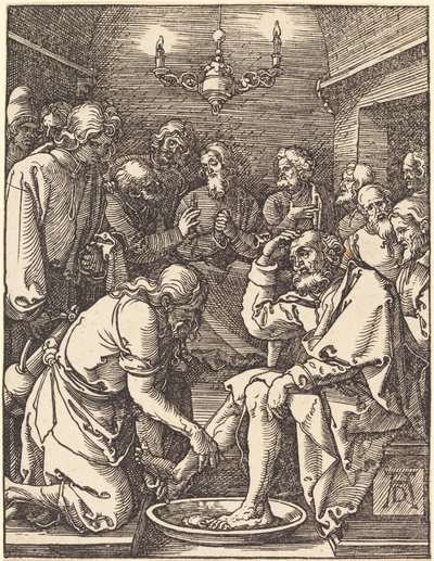 Chrystus umywa nogi uczniom autorstwa Albrecht Dürer