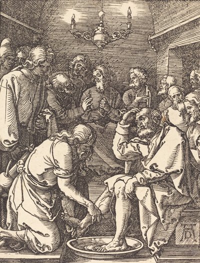 Chrystus umywa nogi uczniom, prawdopodobnie ok. 15091510. autorstwa Albrecht Dürer