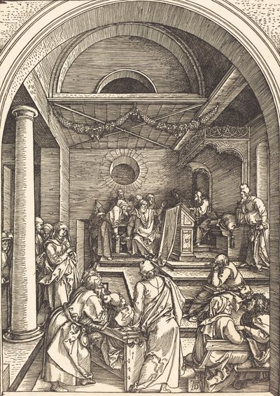 Chrystus wśród lekarzy, c. 15031504. autorstwa Albrecht Dürer