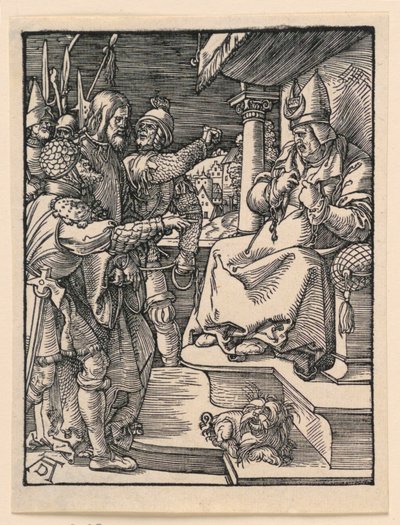 Chrystus przed Kajfaszem, z serii Mała pasja autorstwa Albrecht Dürer