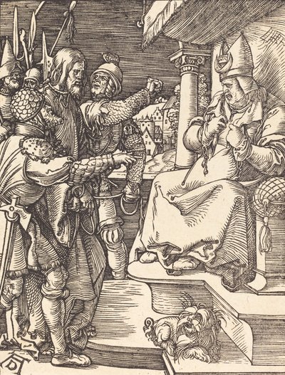 Chrystus przed Kajfaszem, prawdopodobnie ok. 15091510. autorstwa Albrecht Dürer