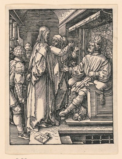 Chrystus przed Herodem, z serii Mała pasja autorstwa Albrecht Dürer