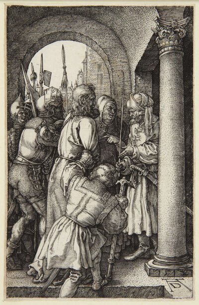 Chrystus przed Piłatem (seria Męka rytowana) autorstwa Albrecht Dürer