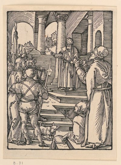 Chrystus przed Piłatem, z serii Mała pasja autorstwa Albrecht Dürer