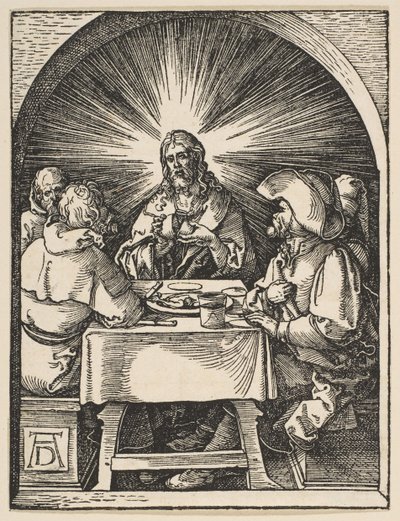 Chrystus w Emaus, z Małej pasji, ca. 1510. autorstwa Albrecht Dürer