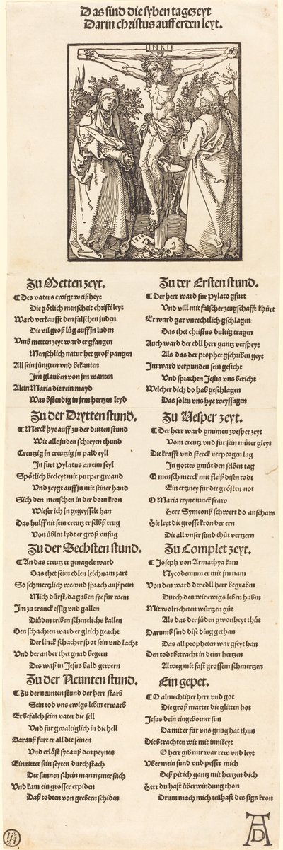 Chrystus na krzyżu z Maryją i św. Janem, 1510. autorstwa Albrecht Dürer