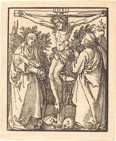 Chrystus na krzyżu z Maryją i św. Janem, 1510. autorstwa Albrecht Dürer