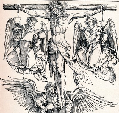 Chrystus na krzyżu z trzema aniołami, 1523-1525 1906 autorstwa Albrecht Dürer