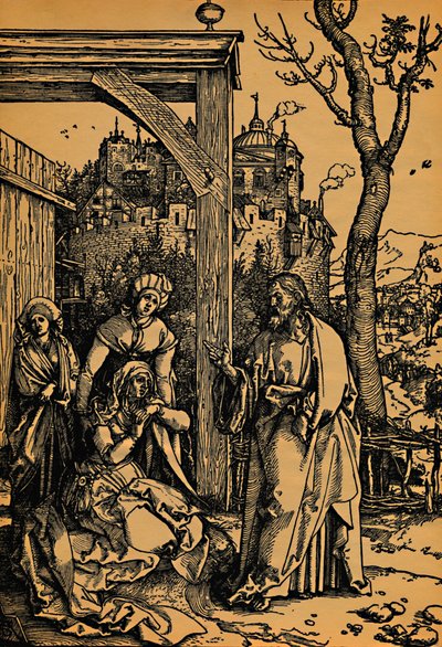 Chrystus żegnający się z matką., Chrystus żegnający się ze swoją matką, 1504-1505. autorstwa Albrecht Dürer