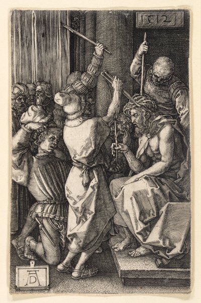 Cierniem koronowanie Chrystusa (Pasja miedziorytnicza) autorstwa Albrecht Dürer