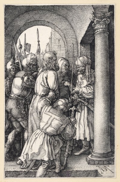 Chrystus przed Piłatem (Pasja miedziorytnicza) autorstwa Albrecht Dürer